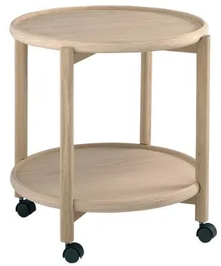 Thomsen Furniture Hudson trolley table - Oak/Oak - Lacquered oak - Ø55 cm