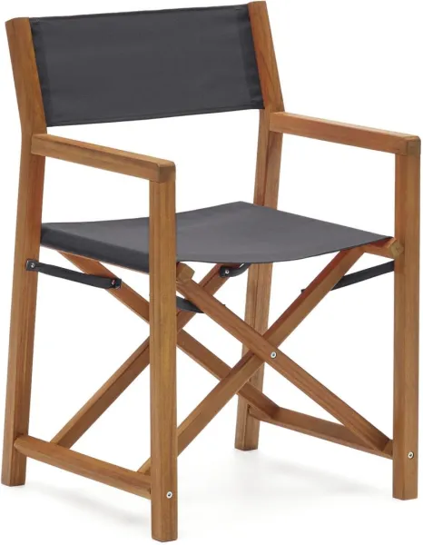 Thianna, Outdoor folding chair, black/natural, solid wood