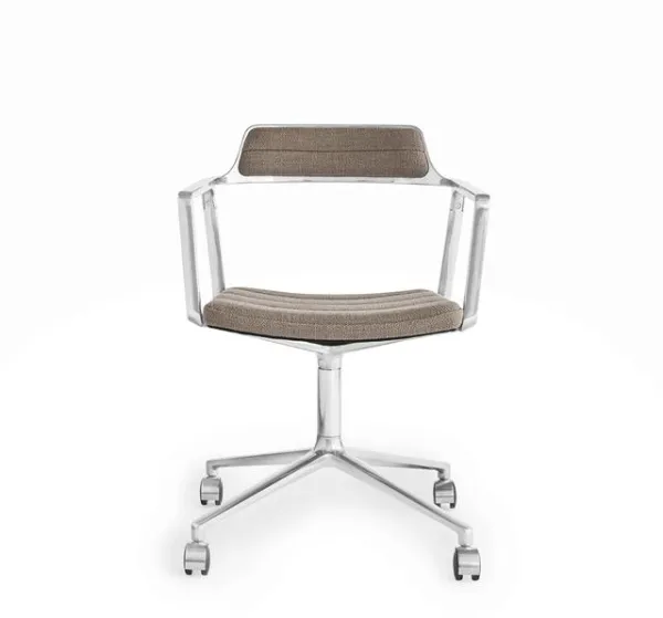 Vipp 452 Swivel Office Chair with Wheels Dark Sand/Aluminium