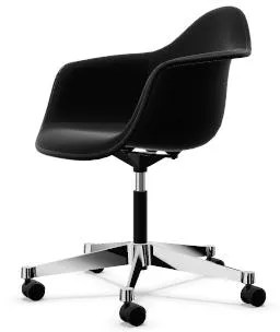 Vitra Eames Plastic PACC Office Chair with Swivel Fully Upholstered Black/Hopsak F60
