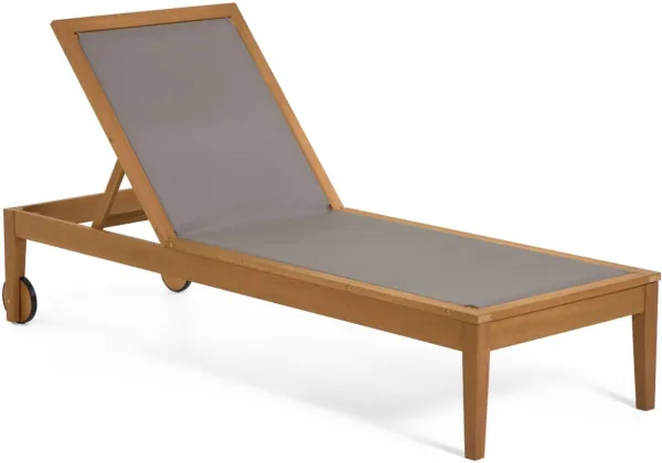 Caterin, Outdoor sun lounger, grey, solid wood