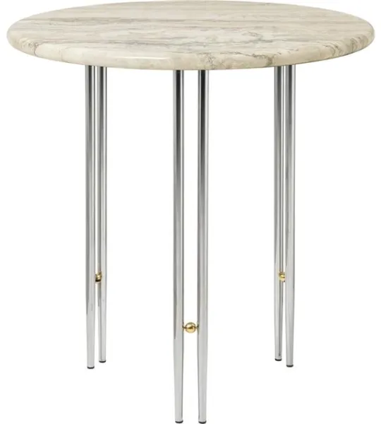 GUBI IOI Side Table Ø50 Chrome/Beige