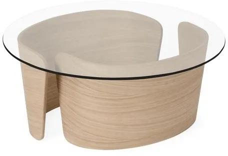 Sibast Furniture No 7 Lounge Coffee Table Ø70 Low White Oiled Oak/Glass