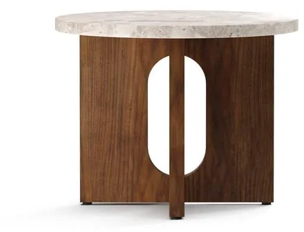 Audo Androgyne Round Coffee Table Walnut/ Kunis Breccia