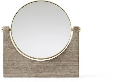 Audo Pepe Marble Mirror Brass/ Wood Grain Marble