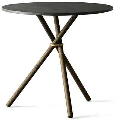 Eberhart Aldric Café Table Ø80 Dark Concrete/Dark Oak