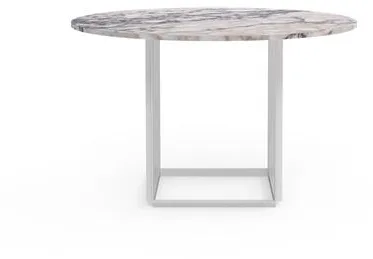 New Works Florence Dining Table Ø120 White Viola Marble w. White Frame