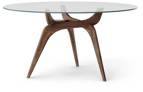 Brdr. Krüger TRIIIO Dining Table Ø135 Walnut Oiled/Clear Glass