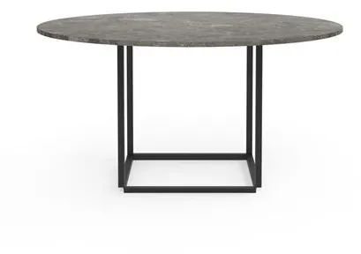 New Works Florence Dining Table Ø145 Gris Du Marais Marble with Black Frame